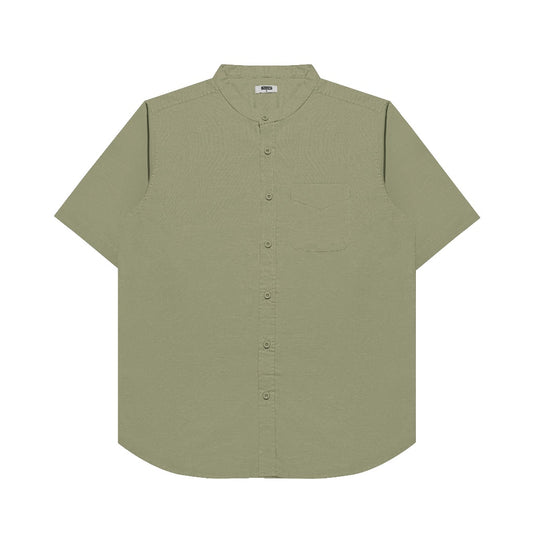 M231 Kemeja Pria Shanghai Polos Pendek Olive 0184F