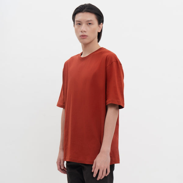 M231 T-Shirt Polos Oversized Pendek Merah Bata 1973K