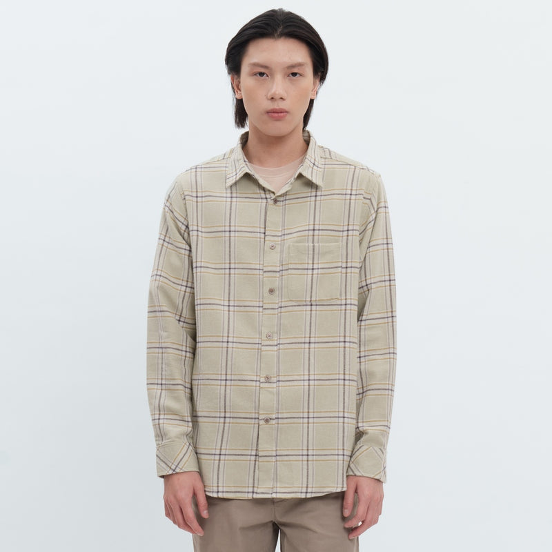 M231 Kemeja Pria Flannel Panjang Hijau 0299