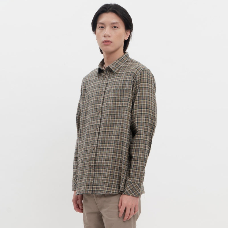 M231 Kemeja Pria Flannel Panjang Hijau 0293