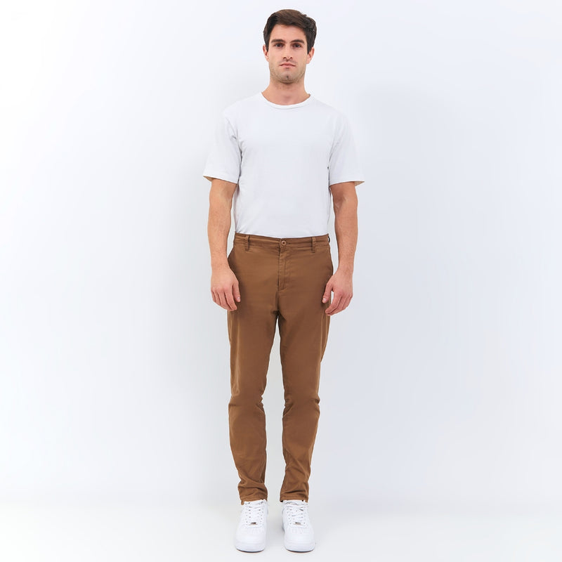 M231 Celana Panjang Pria Chino Pants Slim Fit Stretch Coklat 0274E