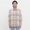 M231 Kemeja Pria Flannel Panjang Cream 0302