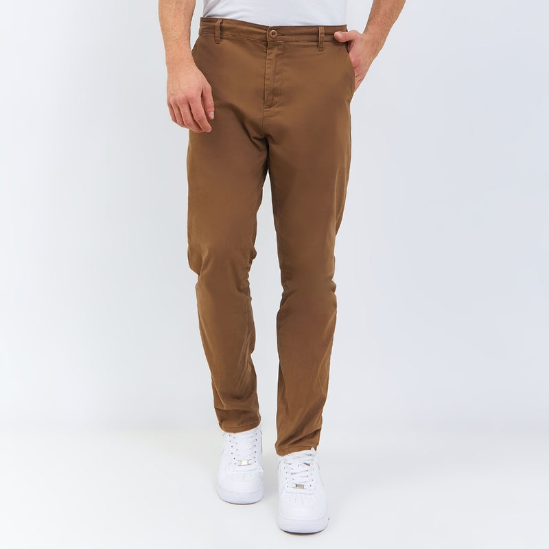 M231 Celana Panjang Pria Chino Pants Slim Fit Stretch Coklat 0274E