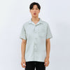 M231 Kemeja Pria Basic Polos Hawaii Pendek Hijau Sage 0159D