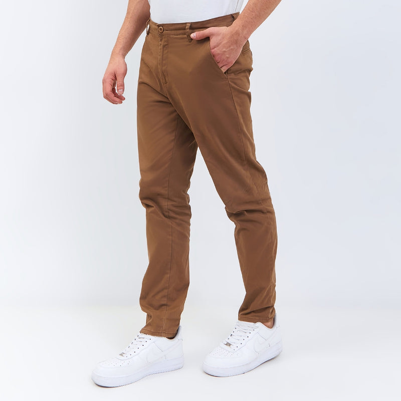 M231 Celana Panjang Pria Chino Pants Slim Fit Stretch Coklat 0274E