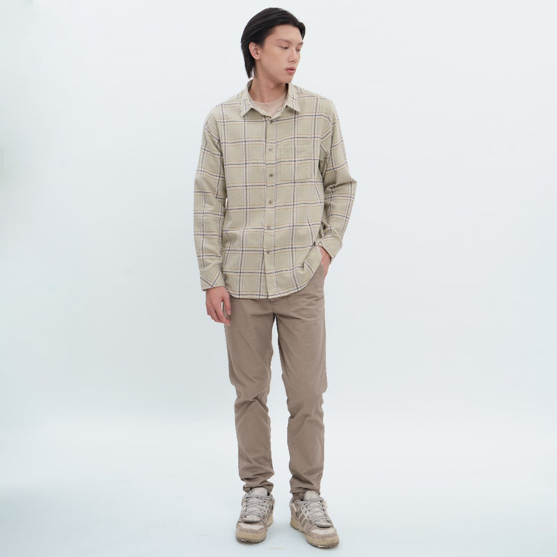 M231 Kemeja Pria Flannel Panjang Hijau 0299