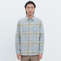 M231 Kemeja Pria Flannel Panjang Biru 0295