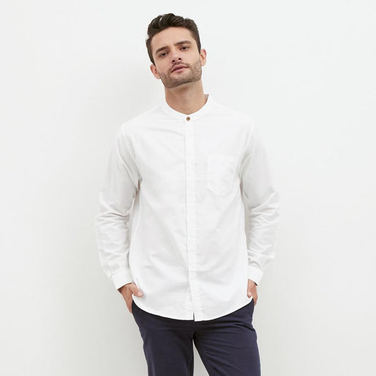 M231 Kemeja Pria Shanghai Polos Soft Twill Panjang Putih 1971H