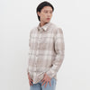 M231 Kemeja Pria Flannel Panjang Cream 0302