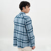 M231 Kemeja Pria Flannel Panjang Biru 0296