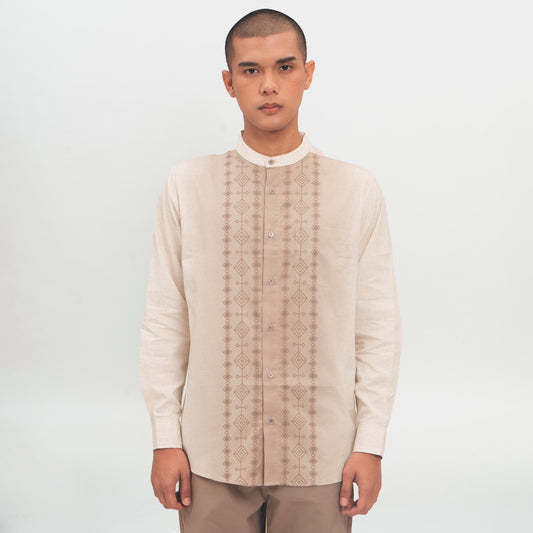 M231 Kemeja Pria Koko Panjang Cream 0863A