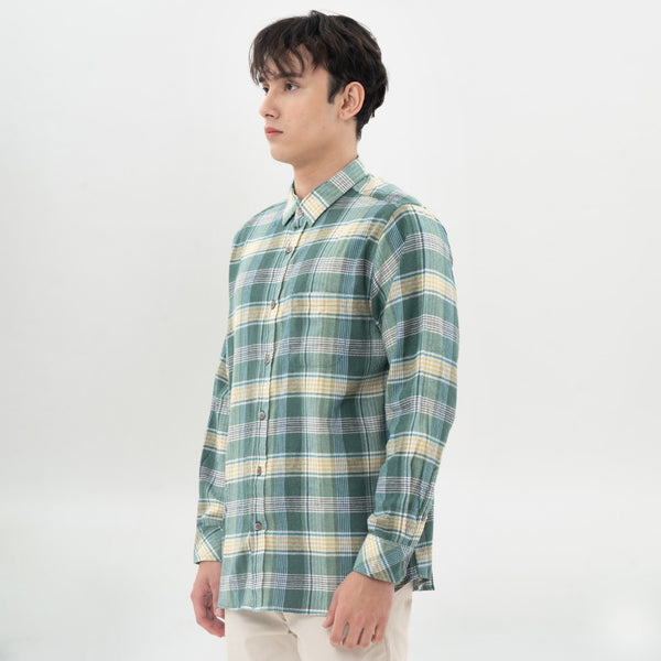 M231 Kemeja Pria Flannel Panjang Hijau 0291