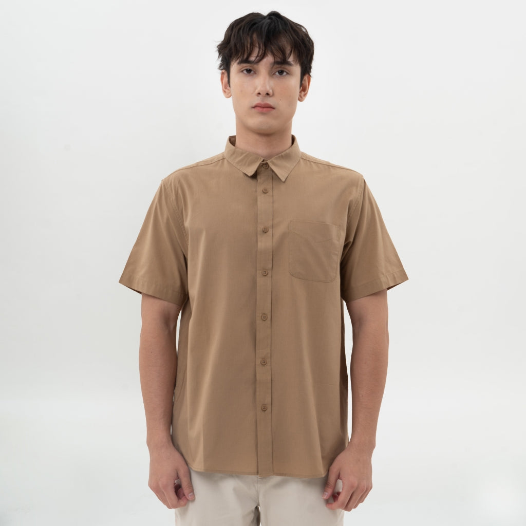M231 Kemeja Pria Basic Polos Pendek 0643