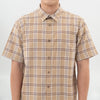 M231 Kemeja Pria Yarn Dyed Kotak Pendek Coklat 0671