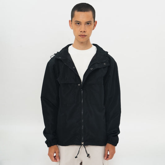 M231 Jaket Hoodie Taslan Wanderer Living Hitam 0772A