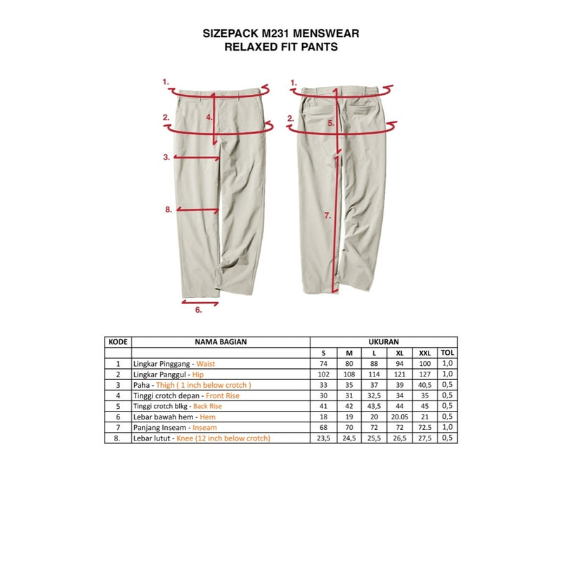 M231 Celana Panjang Pria Relaxed Fit Cream 0762E