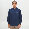 M231 Kemeja Pria Shanghai Polos Panjang Warna Navy 1552H
