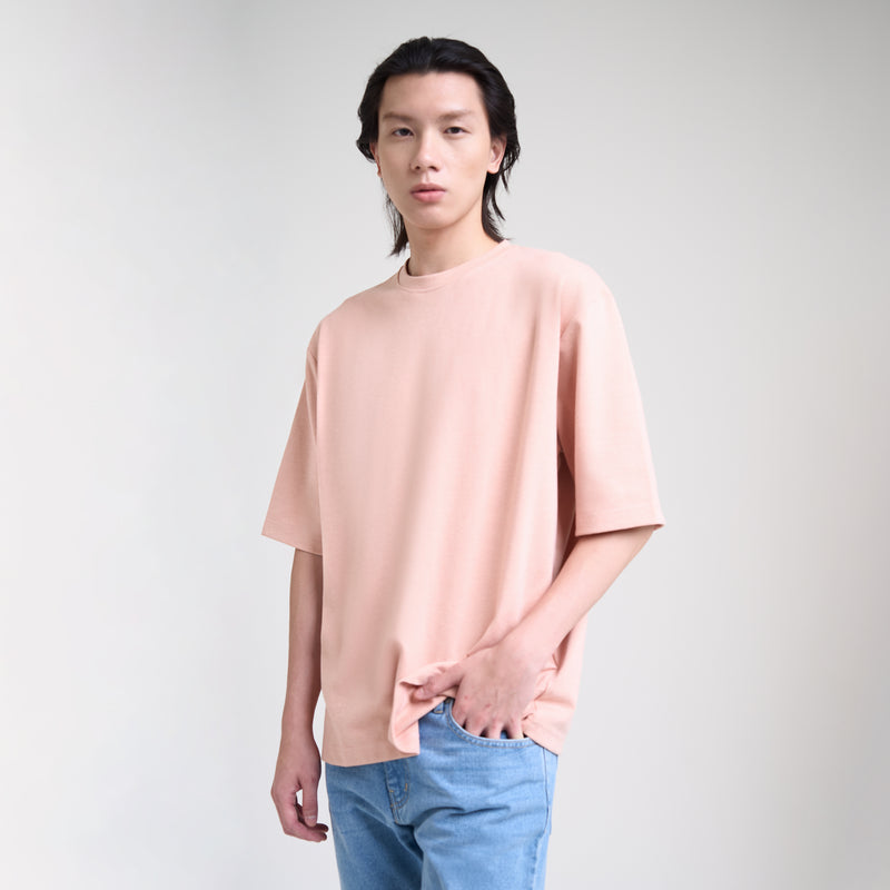 M231 T-Shirt Ponte Polos Oversized Pendek Dusty Pink 0756D