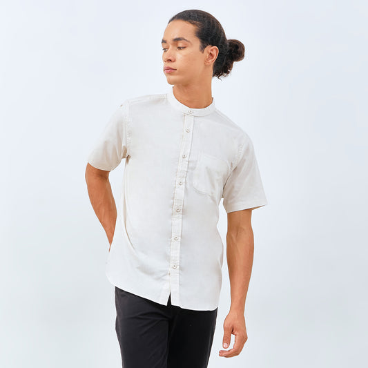 M231 Kemeja Pria Shanghai Polos Pendek Khaki 0184H