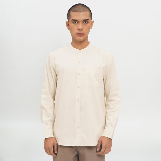 M231 Kemeja Pria Shanghai Polos Panjang Cream 0915A