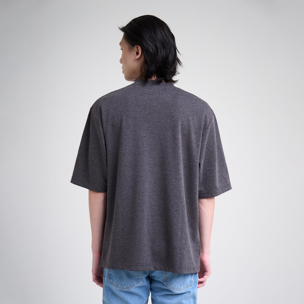 M231 T-Shirt Ponte Polos Oversized Pendek Hitam 0756C