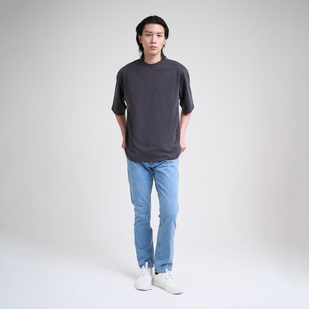 M231 T-Shirt Ponte Polos Oversized Pendek Hitam 0756C