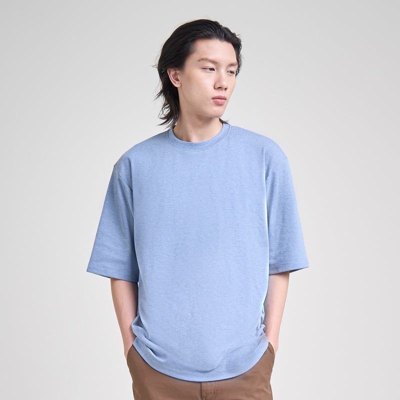 M231 T-Shirt Ponte Polos Oversized Pendek Biru 0756B