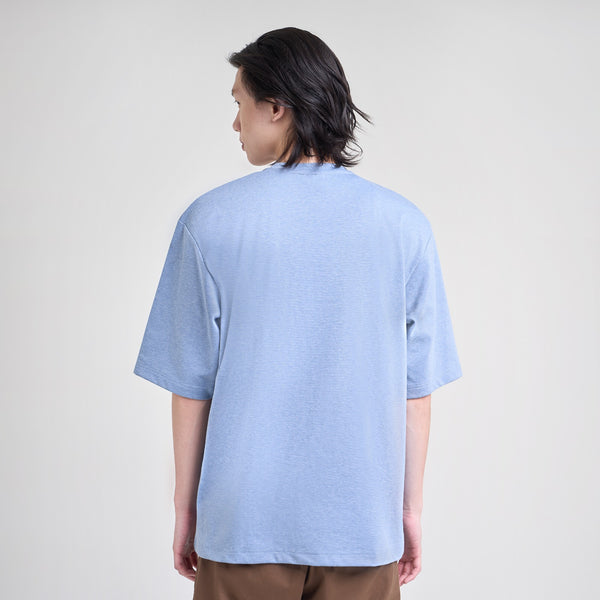 M231 T-Shirt Ponte Polos Oversized Pendek Biru 0756B