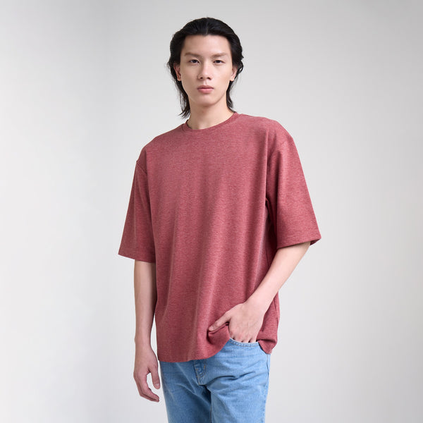 M231 T-Shirt Ponte Polos Oversized Pendek Maroon 0756A