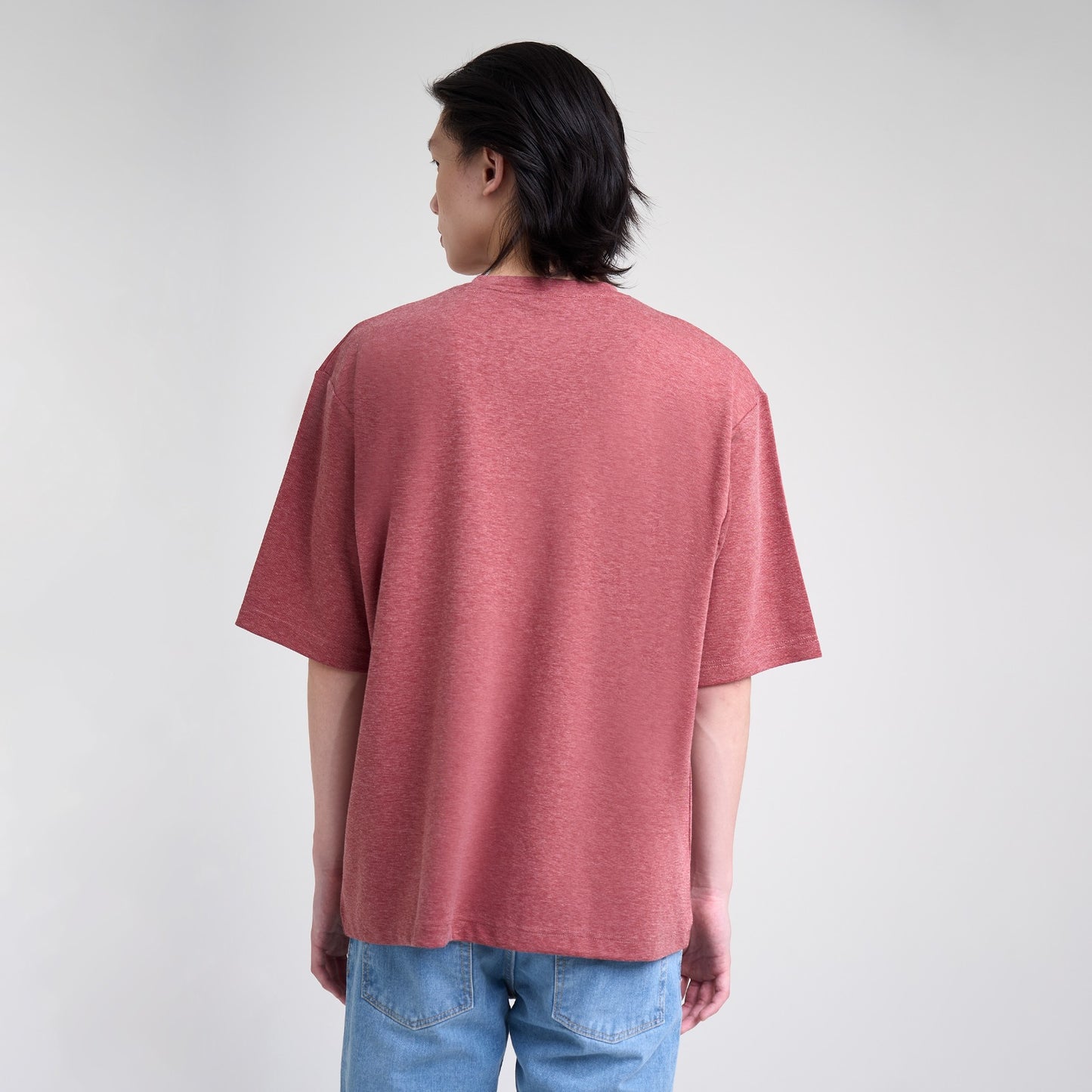 M231 T-Shirt Ponte Polos Oversized Pendek Maroon 0756A