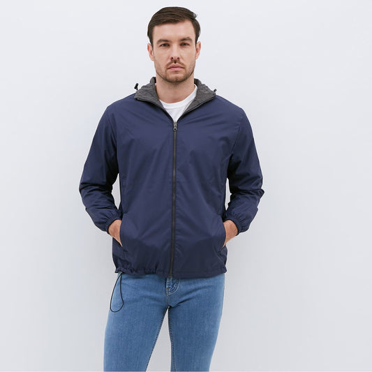 M231 Jaket Pria Taslan Hoodie Panjang Navy 1757A