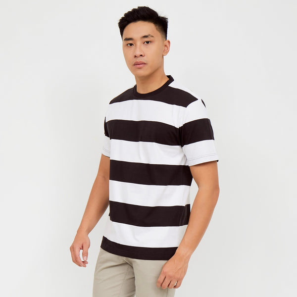 M231 T-Shirt Stripe Pendek Hitam 2171A