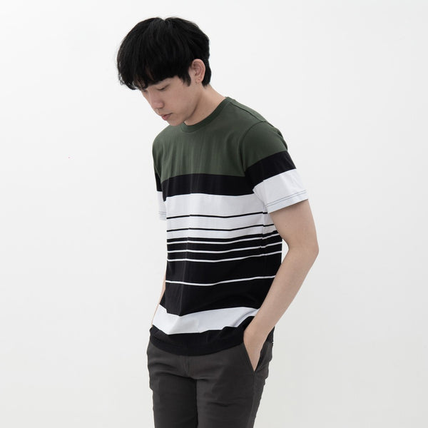 M231 T-Shirt Stripe Pendek Army 2173B