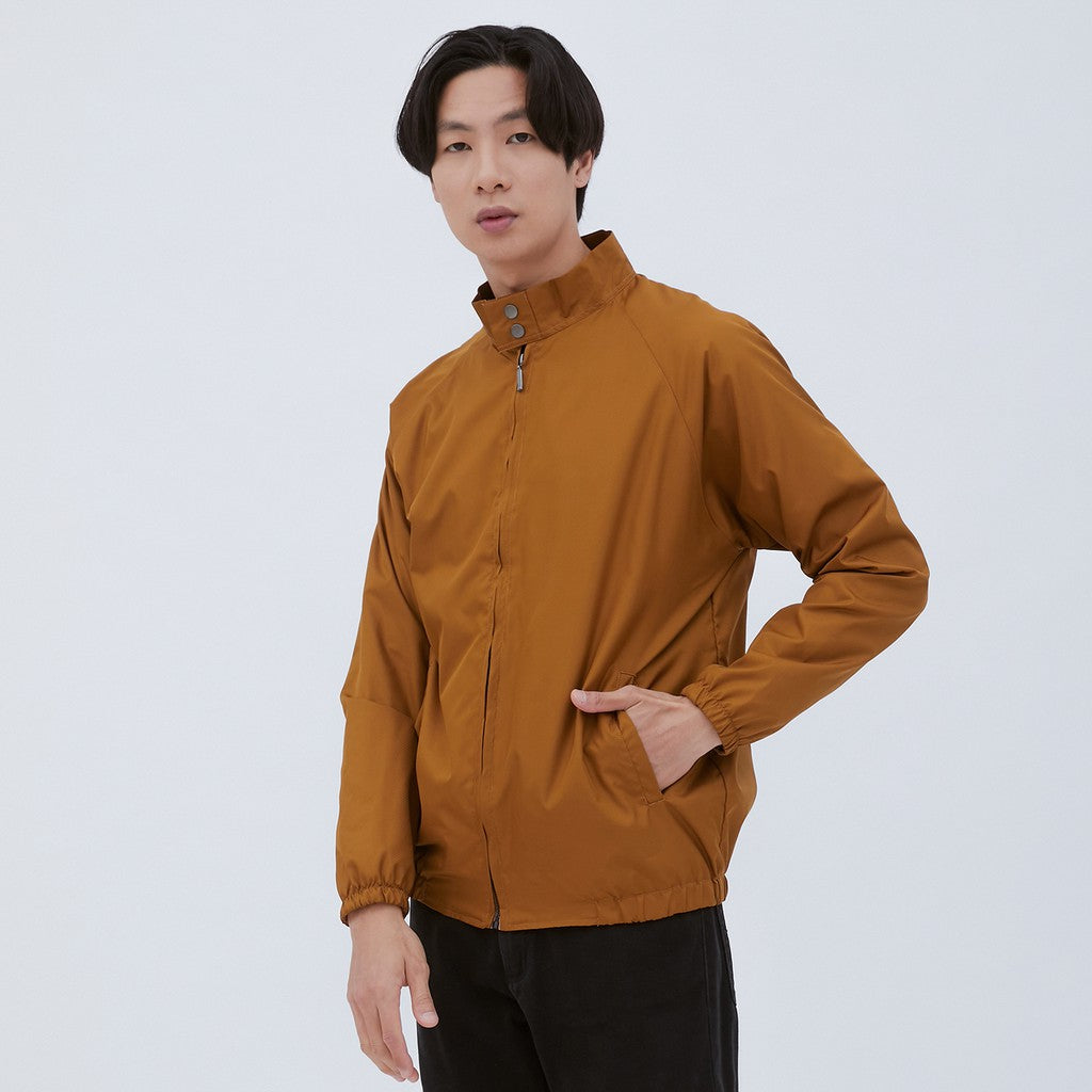 M231 Jaket Pria Taslan Windbreaker Panjang Coklat 2039F