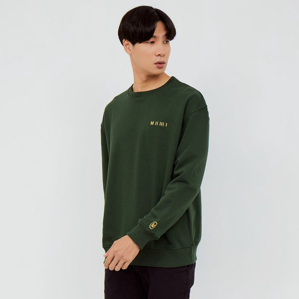 M231 Sweater Crewneck Panjang Hijau 2198D