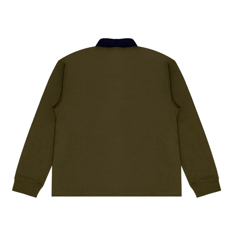 M231 Pakaian Pria Polo Neck Sweatshirt Olive 2583B