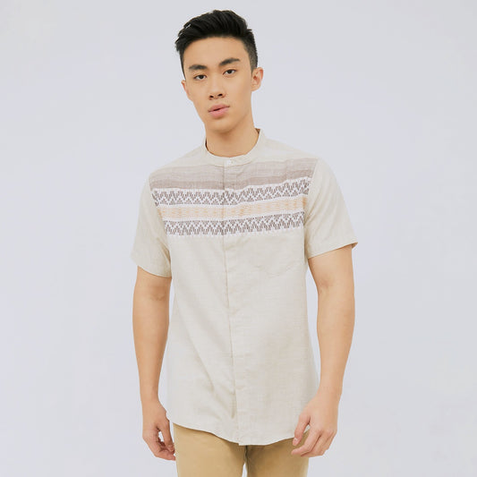 M231 Kemeja Pria Koko Pendek Cream 2326A