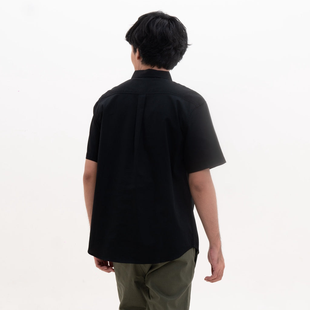 M231 Kemeja Pria Pullover Polos Pendek Hitam 2287B