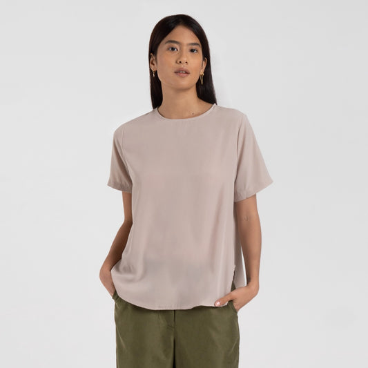M231 Kemeja Wanita Blouse Pendek Coklat 2450A