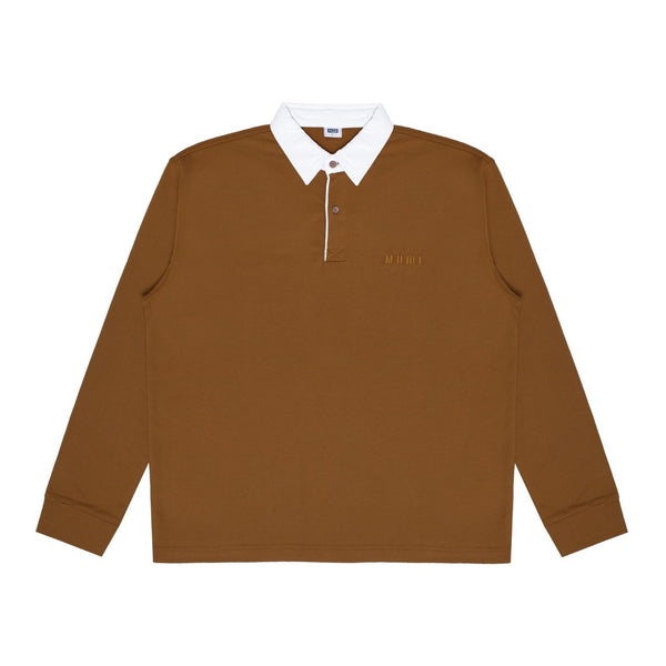 M231 Pakaian Pria Polo Neck Sweatshirt Coklat 2582A