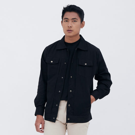 M231 Jaket Pria Coverall Panjang Hitam 1957E