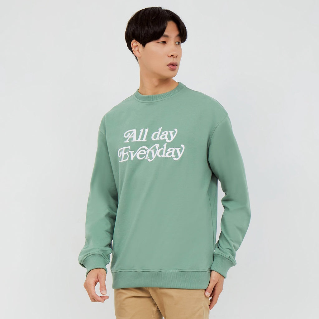 M231 Sweater Crewneck Panjang Sage Green 2227B