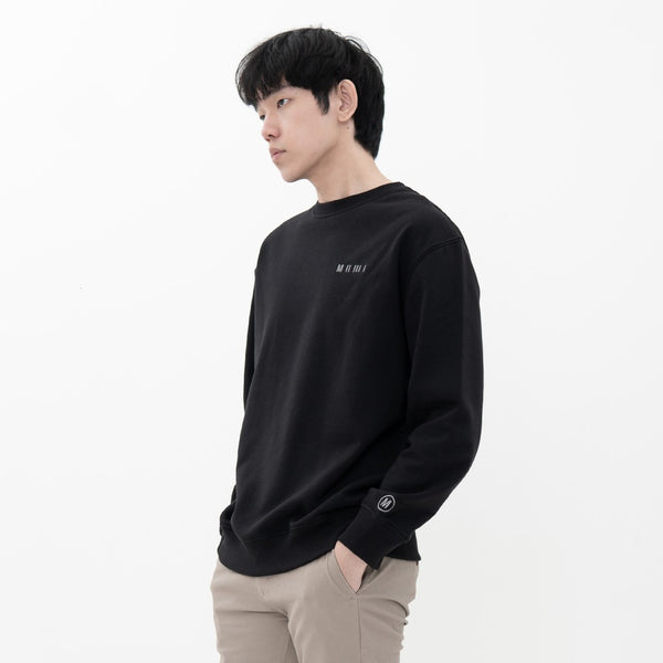 M231 Sweater Crewneck Panjang Hitam 2198B