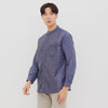 M231 Kemeja Pria Koko Panjang Navy 2293B