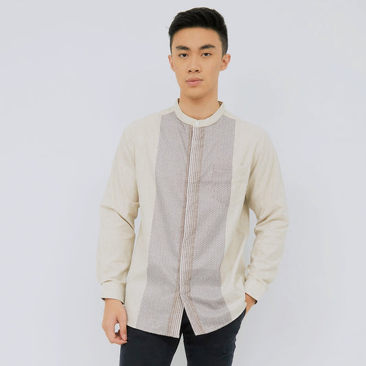 M231 Kemeja Pria Koko Panjang Coklat 2327B