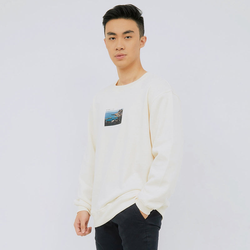 M231 Sweater Crewneck Vantage Panjang Broken White 2390A