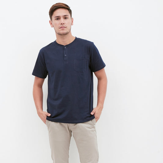 M231 T-Shirt Polos Kancing Pendek Warna Navy 1835H