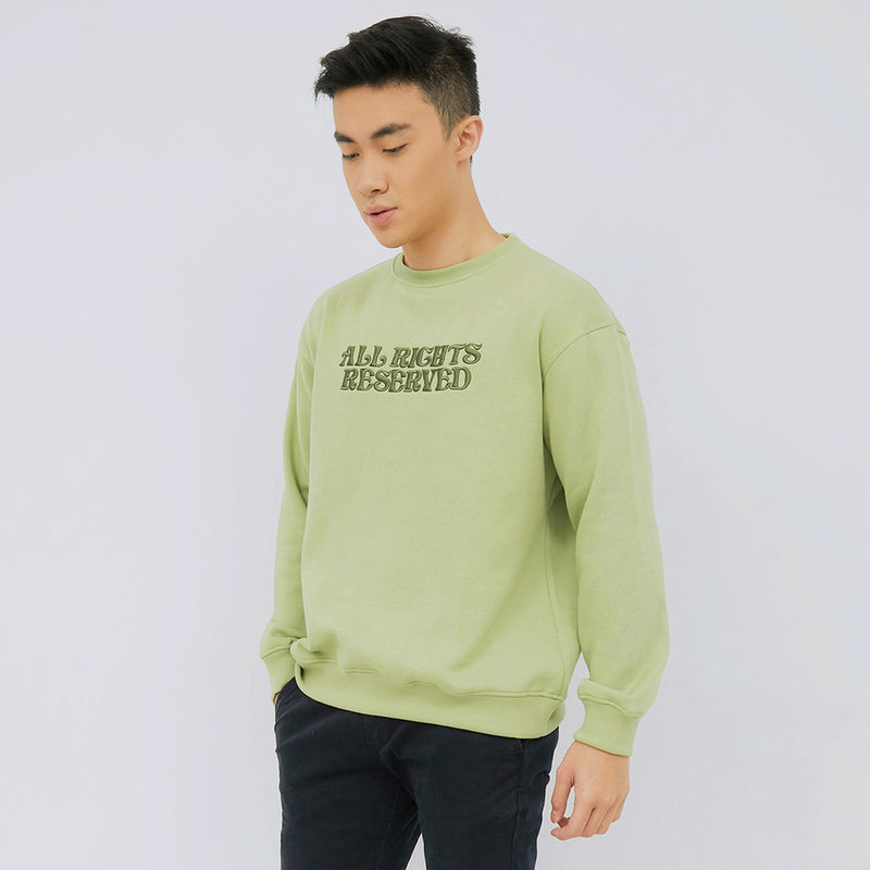 M231 Sweater Crewneck Panjang Hijau Muda 2220B