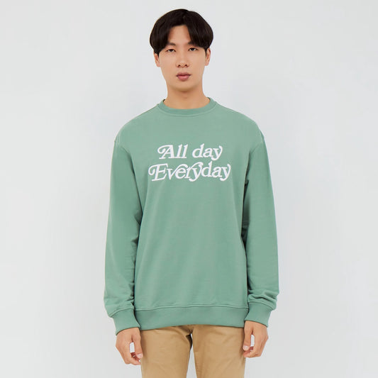 M231 Sweater Crewneck Panjang Sage Green 2227B