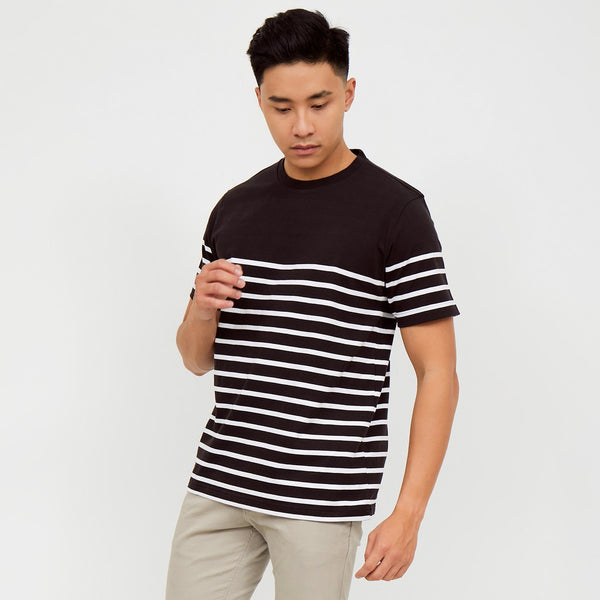 M231 T-Shirt Stripe Pendek Hitam 2169A